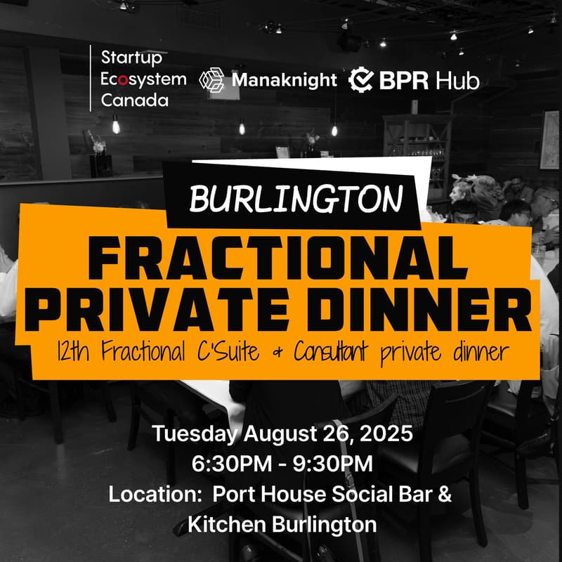 Cover Image for 12th Burlington Fractional C'Suite and Consultants Dinner hosted by Ryan Wong