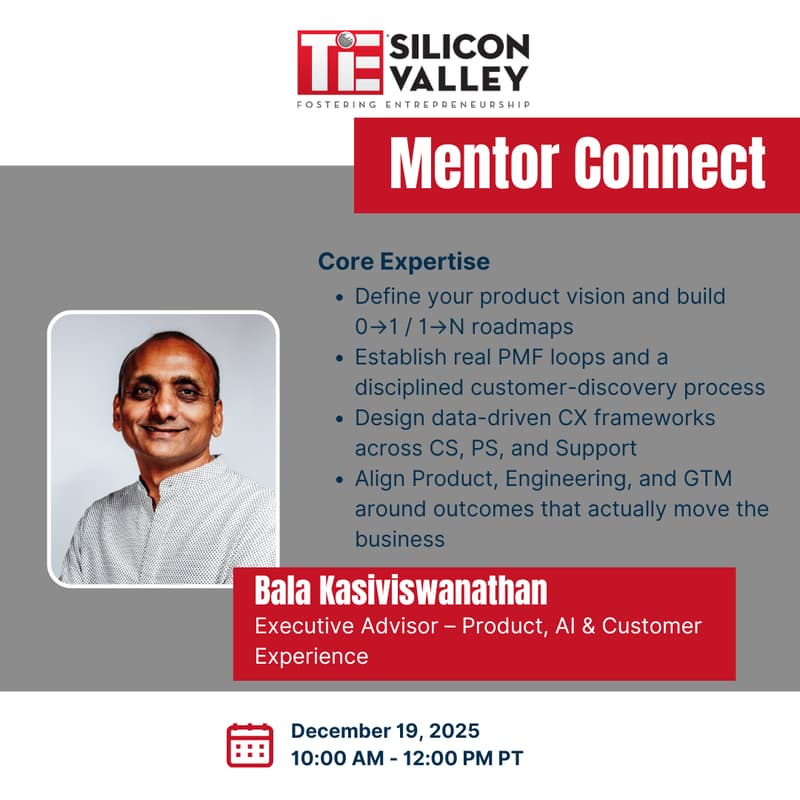 Cover Image for Mentor Connect: 1:1 Founder Sessions with Bala Kasiviswanathan