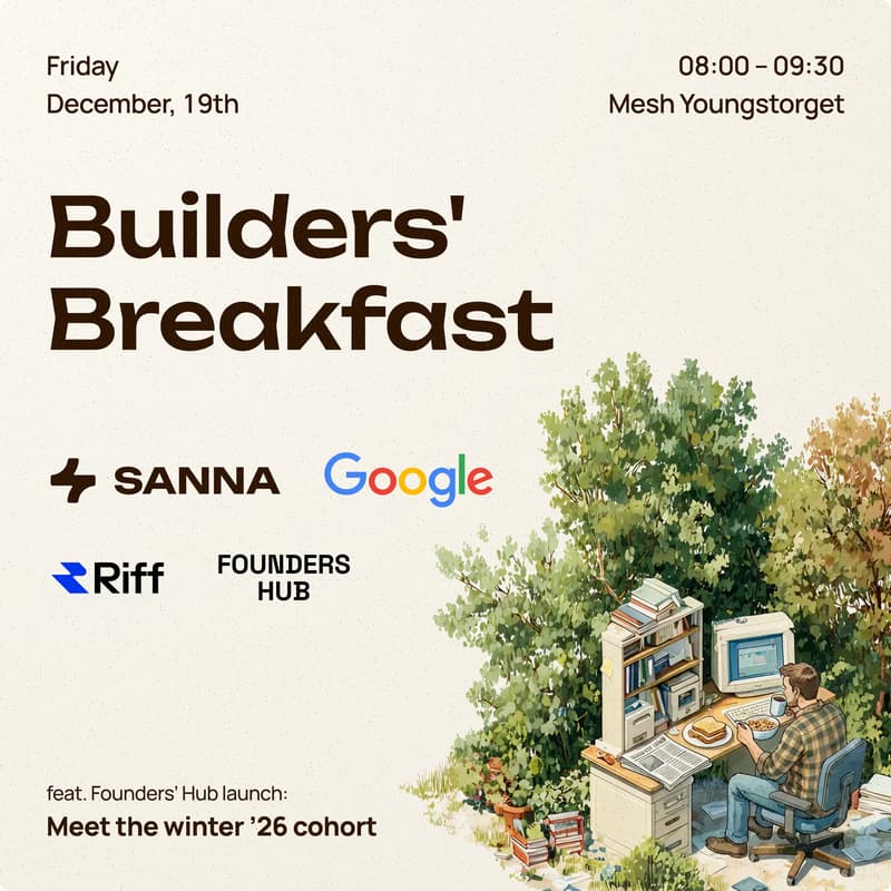 Cover Image for Builders' Breakfast & Founders' Hub Launch 🏄‍♀️