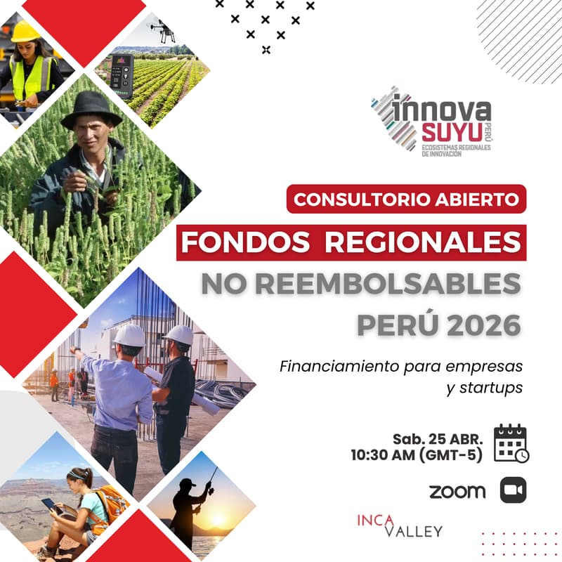 Cover Image for CONSULTORIO ABIERTO: INNOVASUYU 2026 - Fondos regionales