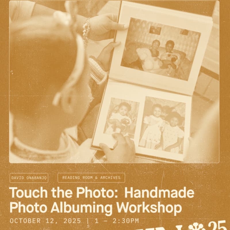 Cover Image for Touch the Photo: Handmade Photo Albuming Workshop with David Onabanjo