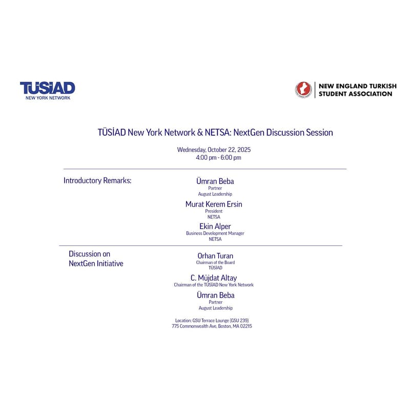 Cover Image for TUSIAD NY Network x NETSA: NextGen Networking