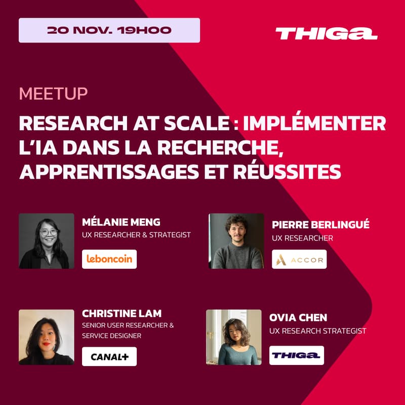 Cover Image for 🎙️ Meetup | Research at Scale : Implémenter l’IA dans la recherche utilisateur