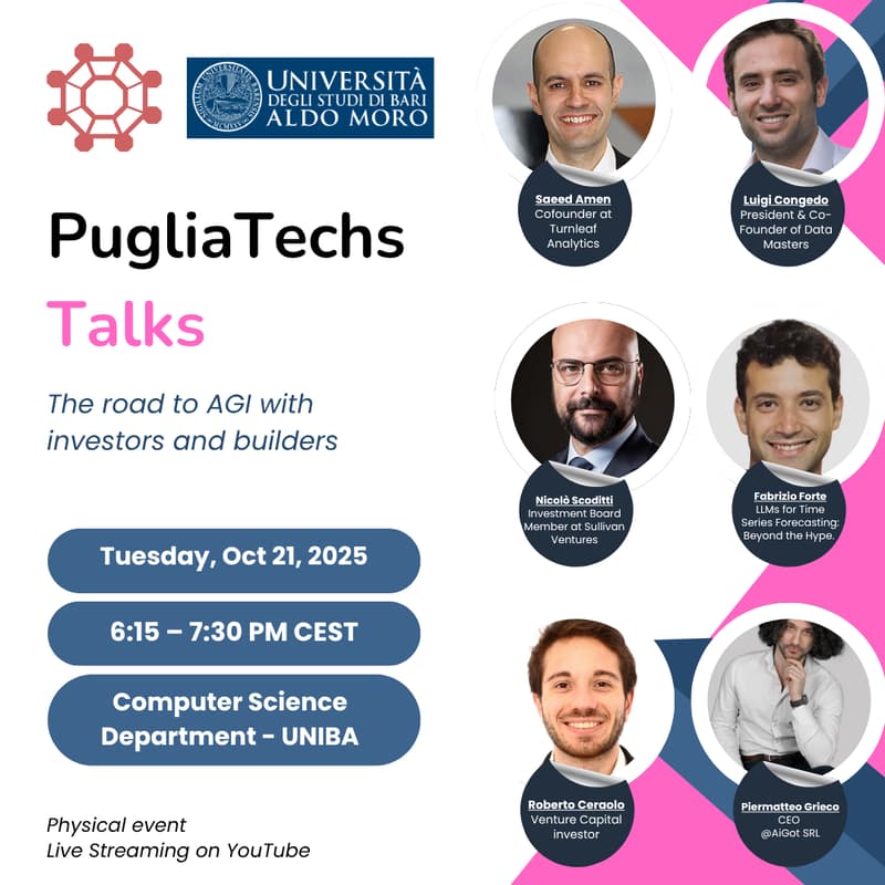 Cover Image for PugliaTechs talks - Oct 2025 - the road to AGI with investors and builders