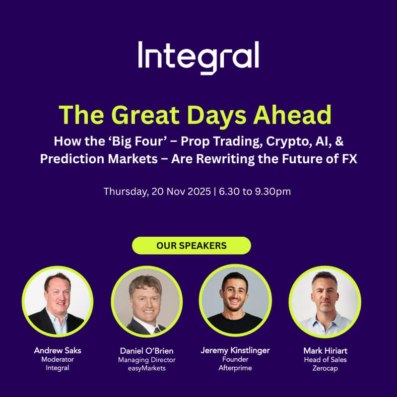 Cover Image for The Great Days Ahead: How the 'Big Four' - Prop Trading, Crypto, AI & Prediction Markets - are Rewriting the Future of FX