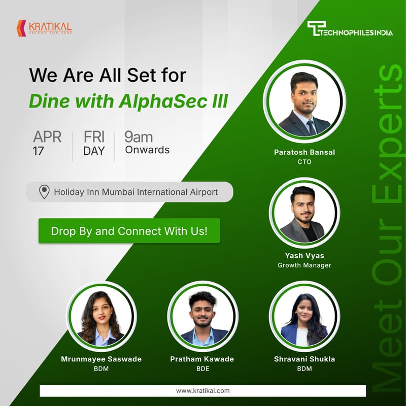 Cover Image for Kratikal at Dine with AlphaSec III