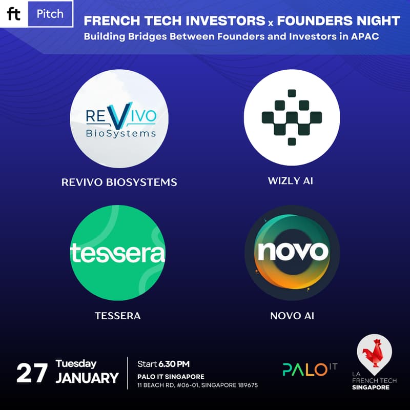 Cover Image for French Tech Investors x Founders Night: Startup Pitches & High-Value Networking by La French Tech Singapore x Palo IT