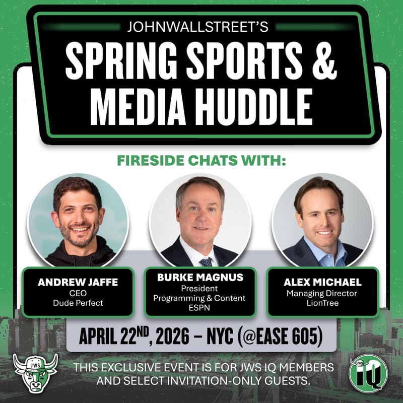 Cover Image for JohnWallStreet's Spring '26 Sports & Media Huddle