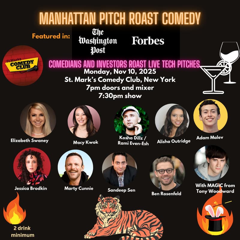 Cover Image for Manhattan Pitch Roast Comedy and Mixer- Monday, November 10