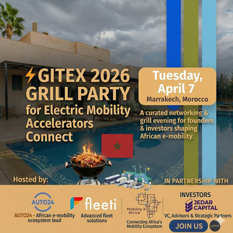 Cover Image for ⚡ Gitex 2026 Grill Party for Electric Mobility Accelerators Connect / Marrakech, Morocco