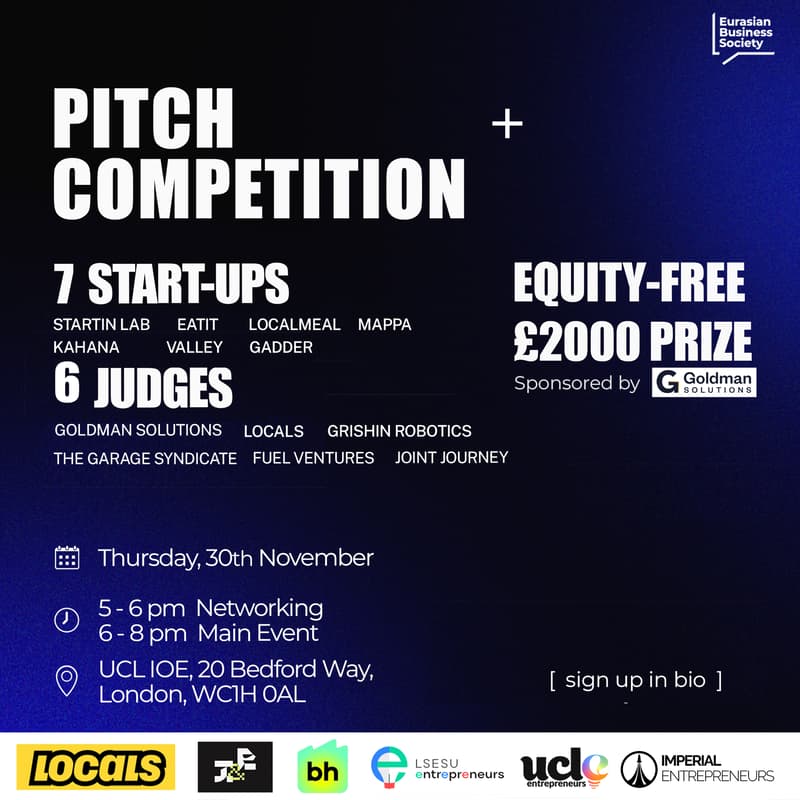 Cover Image for Startup Pitch Competition (Eurasian Business Society)