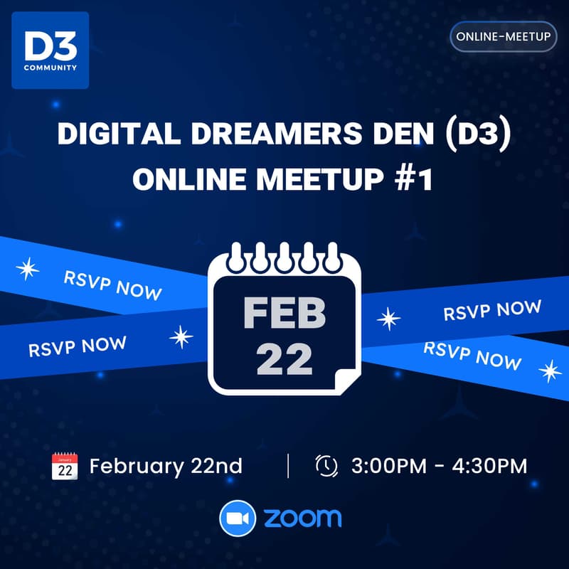 Cover Image for Digital Dreamers Den (D3) Online Meetup #1