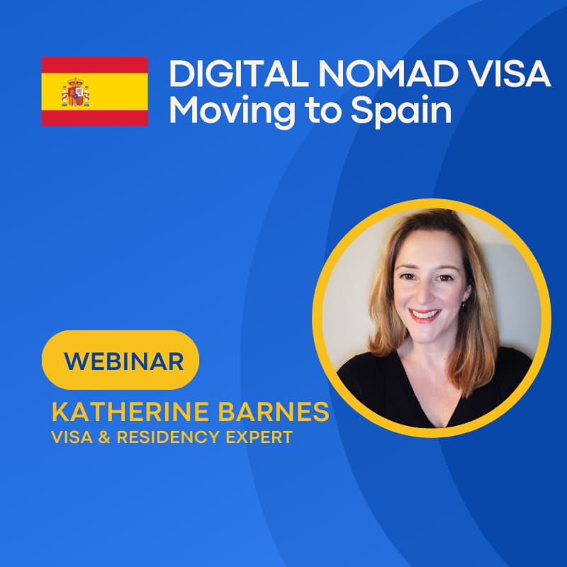 Cover Image for Moving to Spain on the DIGITAL NOMAD VISA: All you need to know - LIVE Webinar