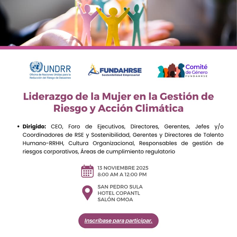 Cover Image for Taller Liderazgo de la Mujer en la Gestión de Riesgo y Acción Climática(UNDRR-FUNDAHRSE)