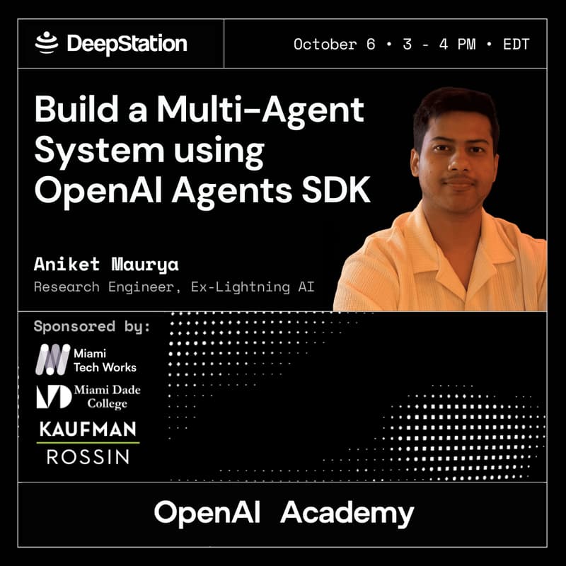 Cover Image for OpenAI Academy x DeepStation: Build a Multi-Agent System using OpenAI Agents SDK