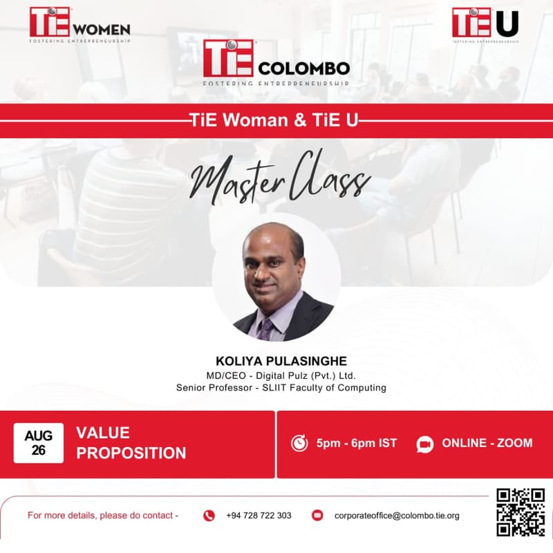 Cover Image for TiE Women and TiE U Masterclass Session #5 - Value Proposition