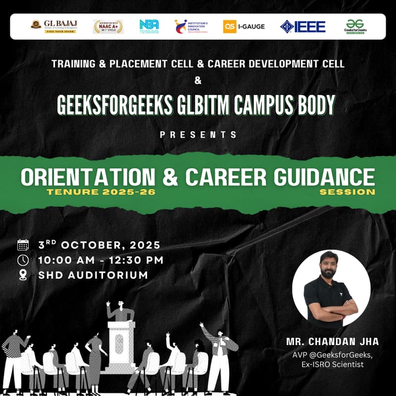 Cover Image for GFG ORIENTATION AND CAREER GUIDANCE SESSION
