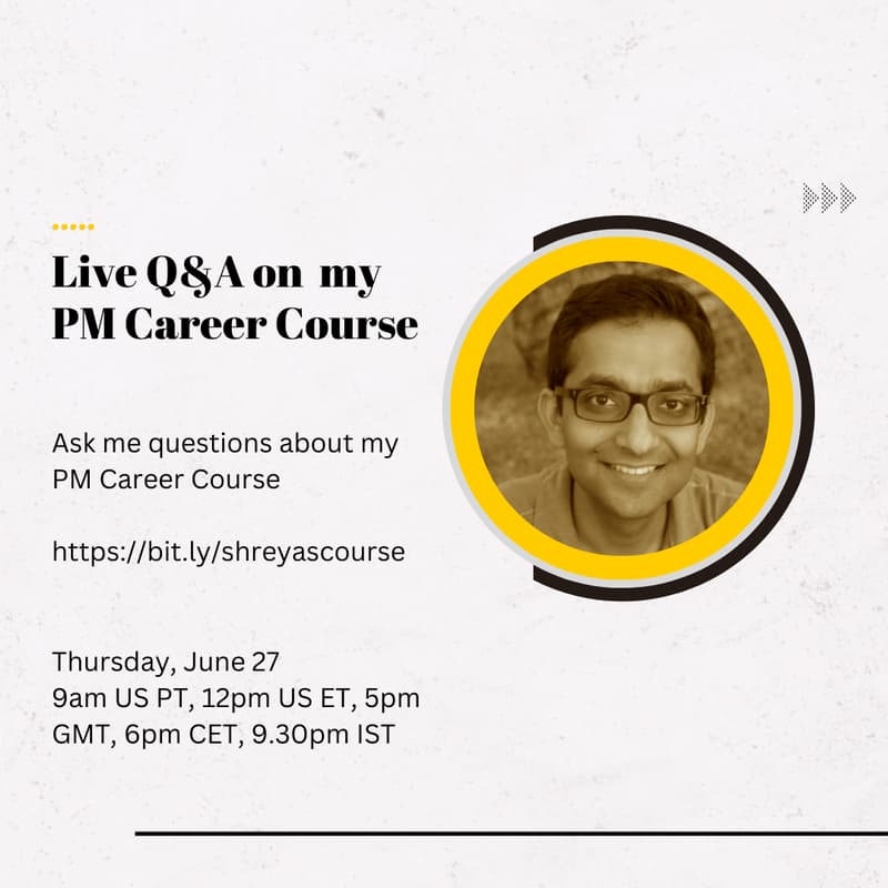 Cover Image for Live Q&A on my PM Career Course