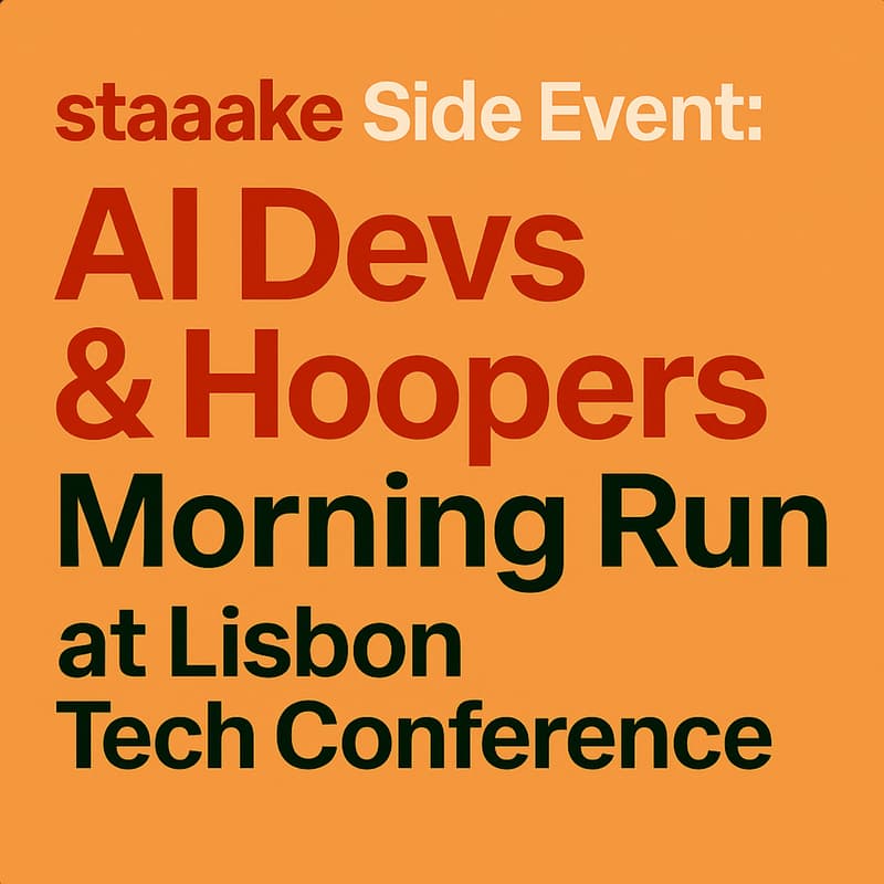 Cover Image for staaake Side Event: AI Devs & Hoopers Morning Run at Lisbon Tech Conference