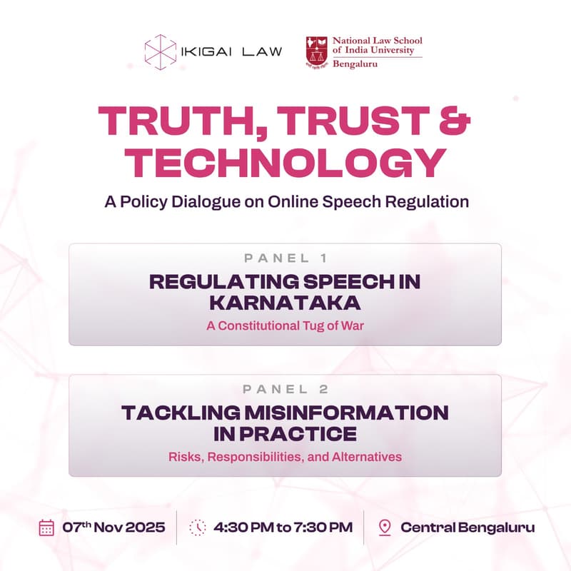 Cover Image for Truth, Trust & Technology: A Policy Dialogue on Online Speech Regulation