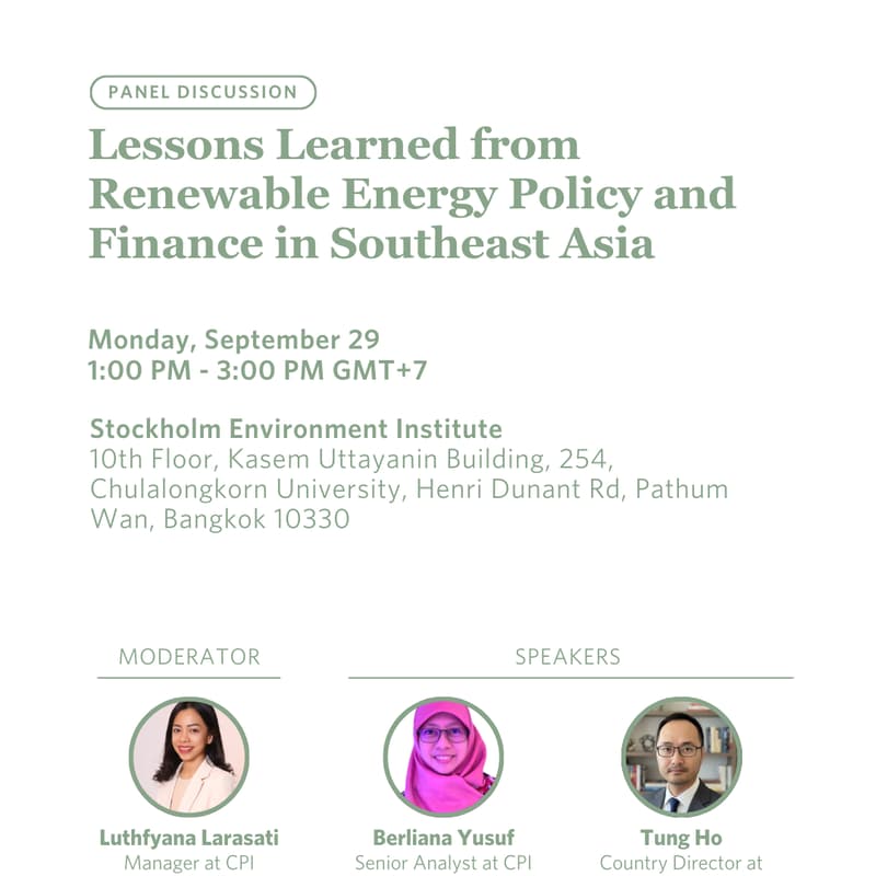 Cover Image for Lessons Learned from Renewable Energy Policy and Finance in Southeast Asia