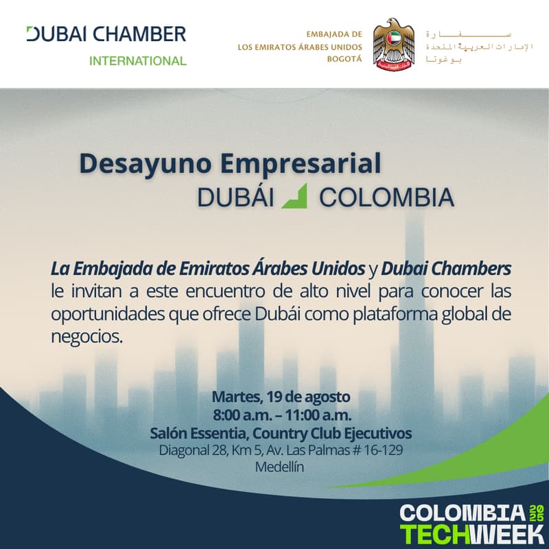 Cover Image for Desayuno Empresarial Dubái-Colombia by Dubai Chambers