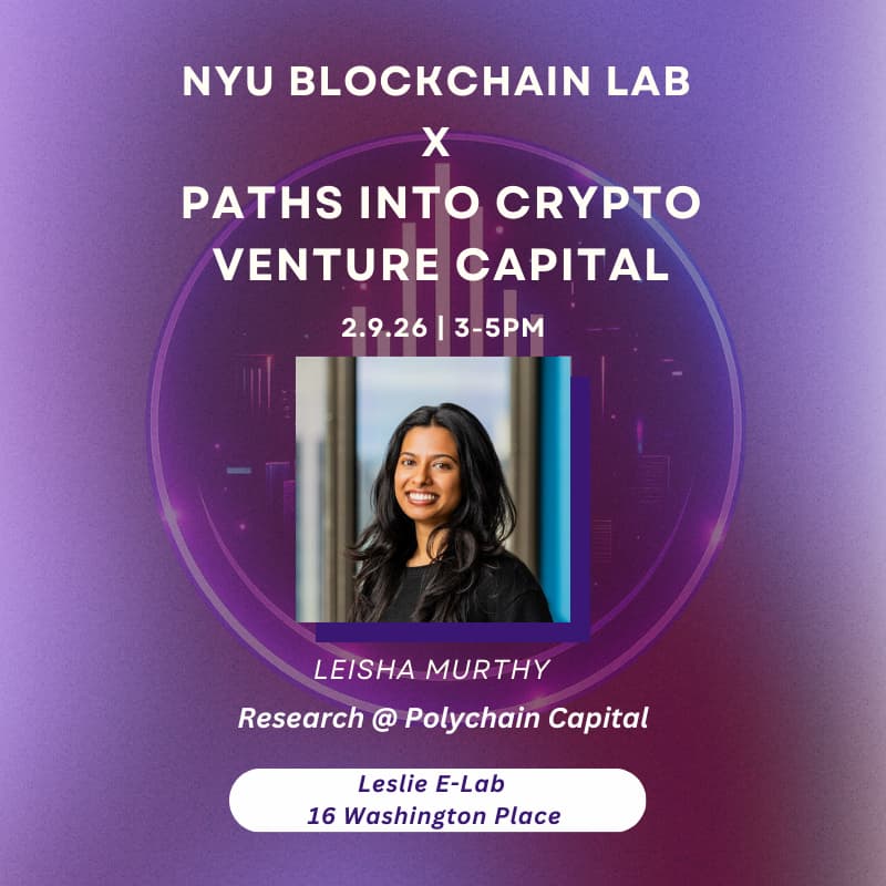 Cover Image for NYU Blockchain Lab | Paths into Crypto Venture Capital