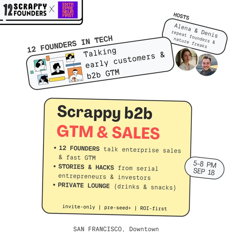 Cover Image for cracking b2b GTM w/ 12 (scrappy) founders