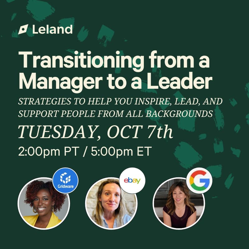 Cover Image for Transitioning from a Manager to a Leader — Strategies to Help You Inspire, Lead, and Support People From All Backgrounds
