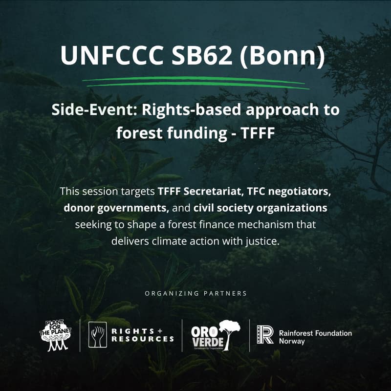 Cover Image for UNFCCC SB62 (Bonn) Side-Event: Rights-based approach to forest funding - TFFF
