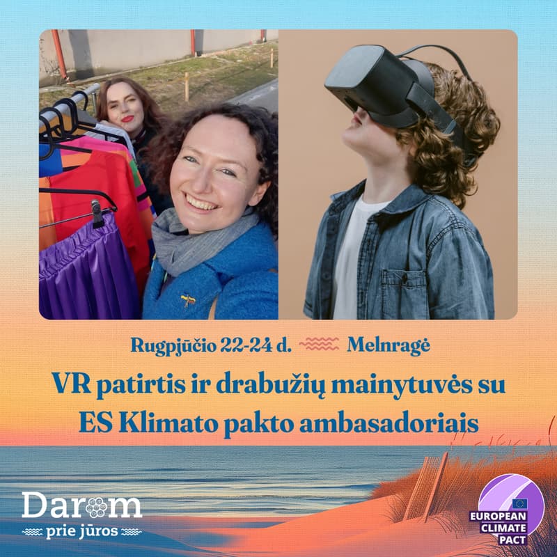 Cover Image for Klimato pakto stendas @ DAROM prie jūros: drabužių mainai "Bobų vasara" ir VR patirtis
