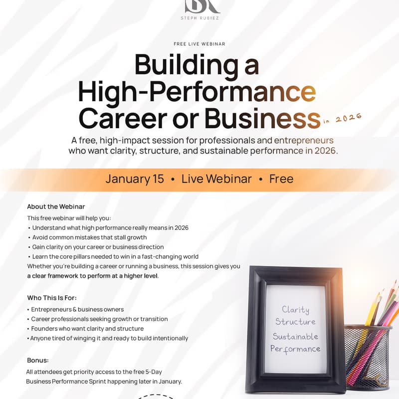 Cover Image for BUILDING A HIGH PERFORMING CAREER & BUSINESS IN 2026