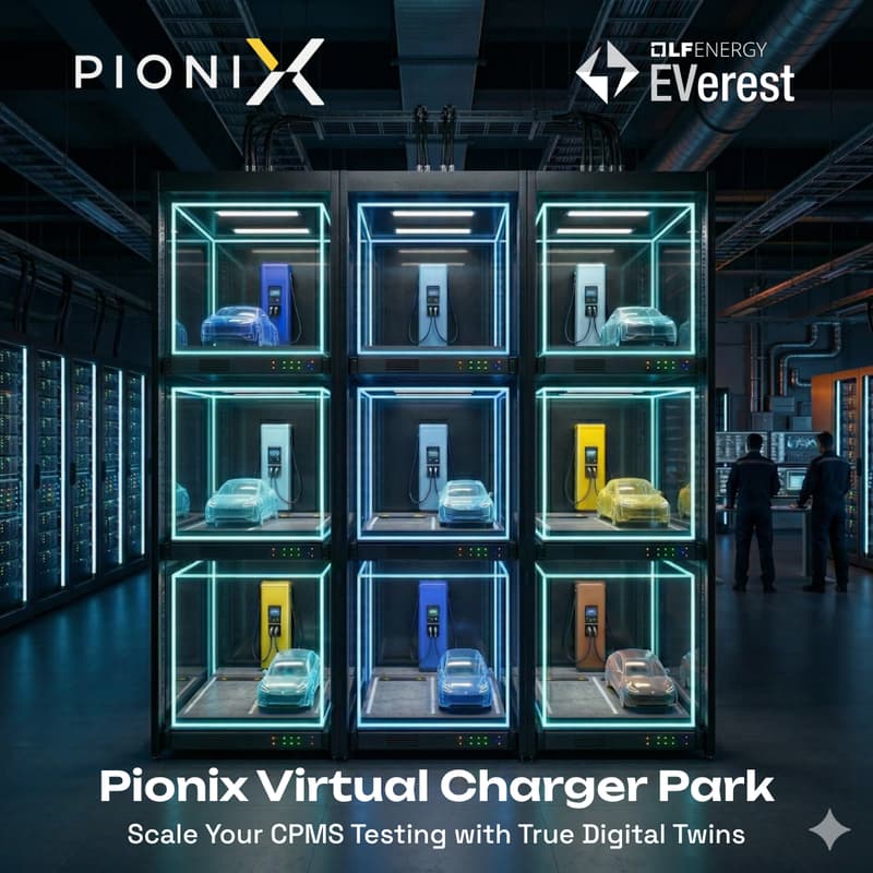 Cover Image for Scale Your CPMS Testing with True Digital Twins: Pionix Virtual Charger Park (VCP) Deep-Dive