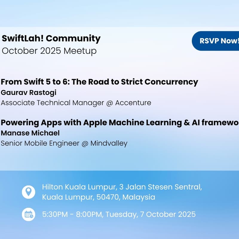 Cover Image for SwiftLah! Community October 2025 Meetup