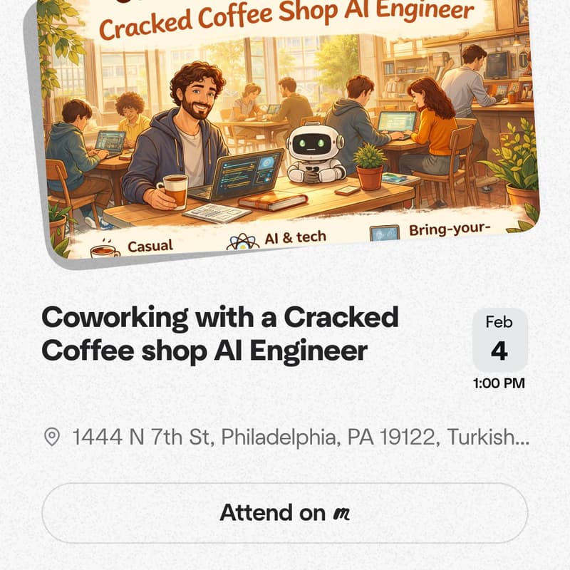 Cover Image for Coworking with a Cracked Coffee shop AI Engineer