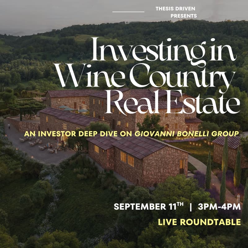 Cover Image for 🍇 Investing in Wine Country Real Estate: A Deep Dive on Giovanni Bonelli Group
