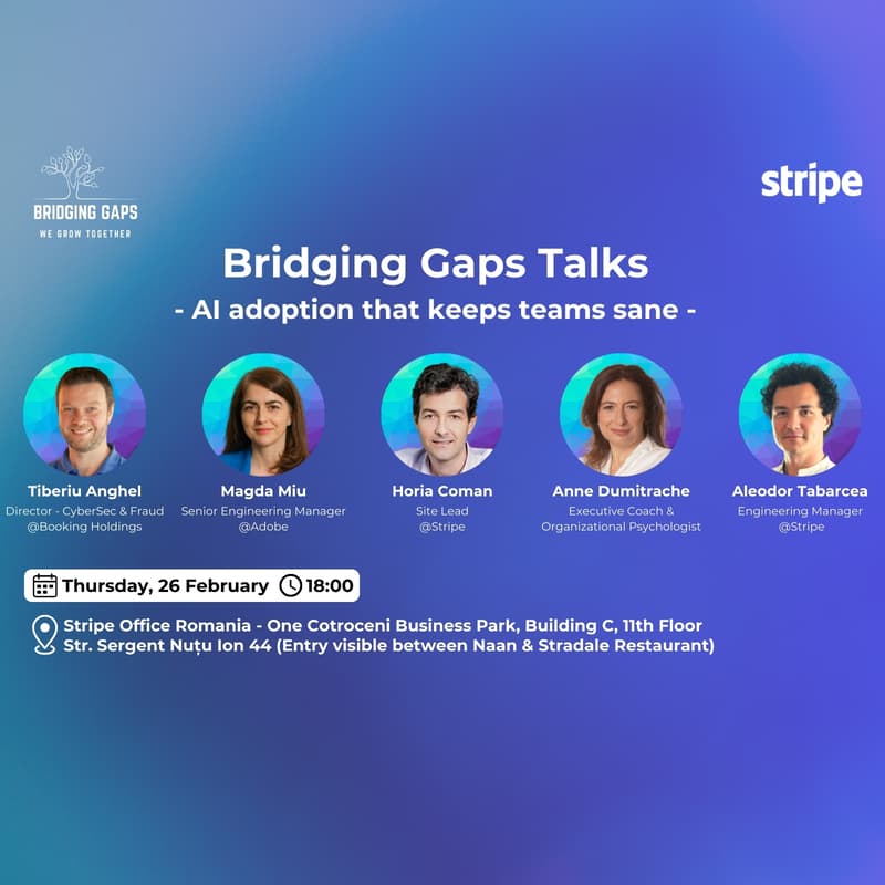 Cover Image for Bridging Gaps Talks: AI adoption that keeps teams sane