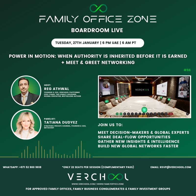 Cover Image for Family Office Zone - Boardroom Live # 56 | Power in Motion: When Authority Is Inherited Before It Is Earned