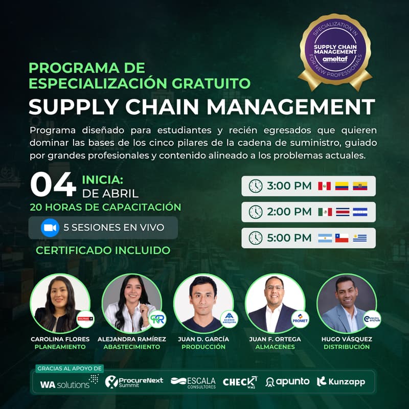 Cover Image for Programa de Especialización Gratuito en Supply Chain Management