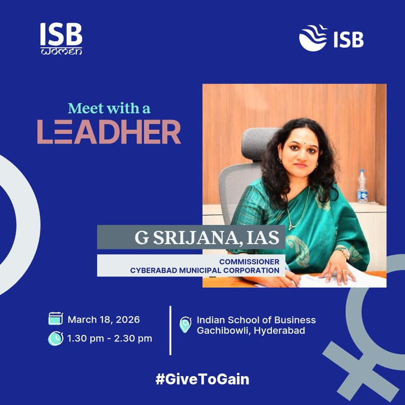 Cover Image for Meet with a LeadHER - G Srijana, IAS, Commissioner, Cyberabad Municipal Corporation