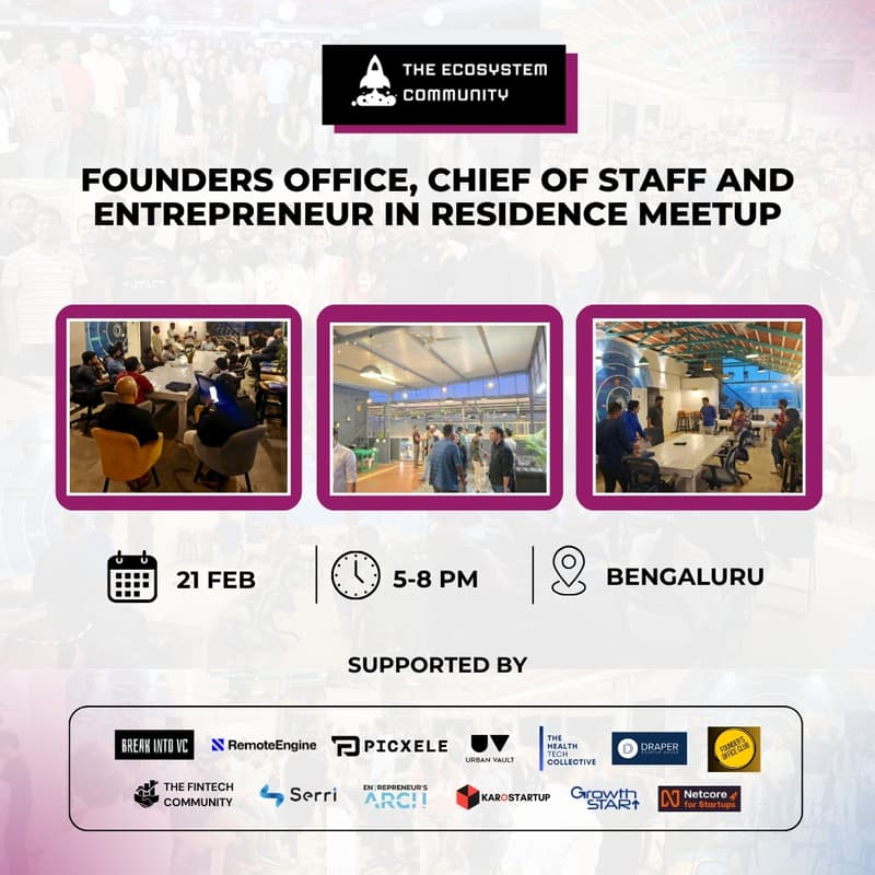 Cover Image for Founders Office, Chief of Staff and Entrepreneur in Residence Meetup