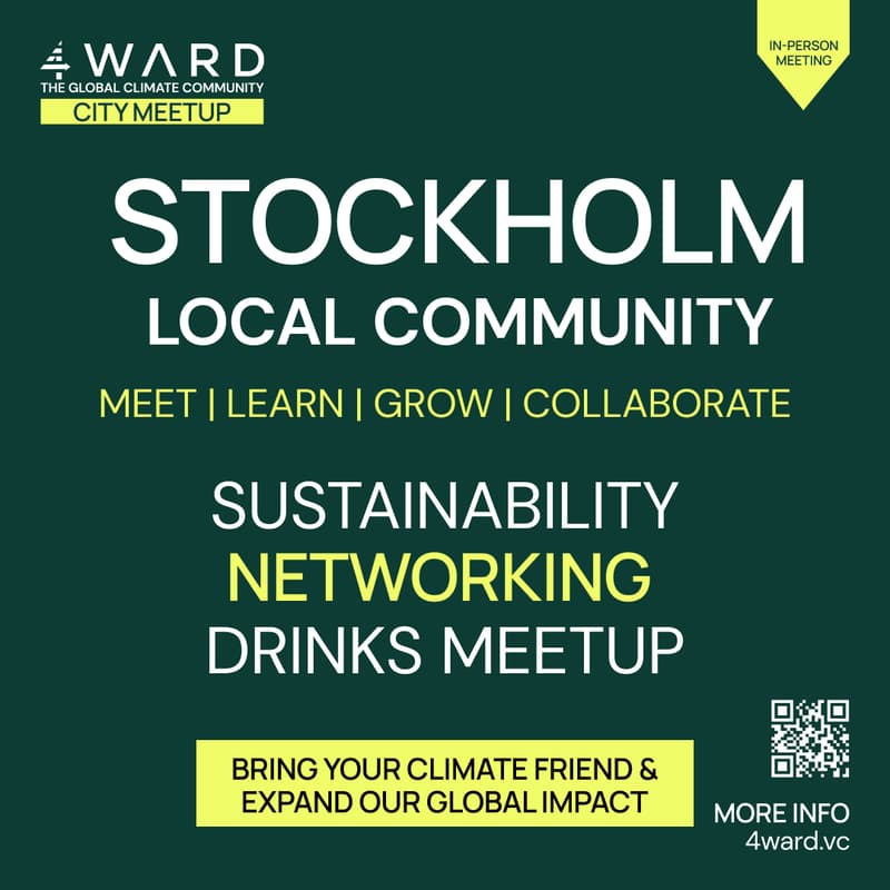 Cover Image for Stockholm Climate 4WARD Quarterly Member Sustainability Drinks Meetup