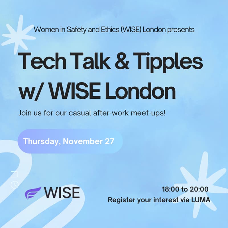 Cover Image for Tech Talk and Tipples w/ WISE London