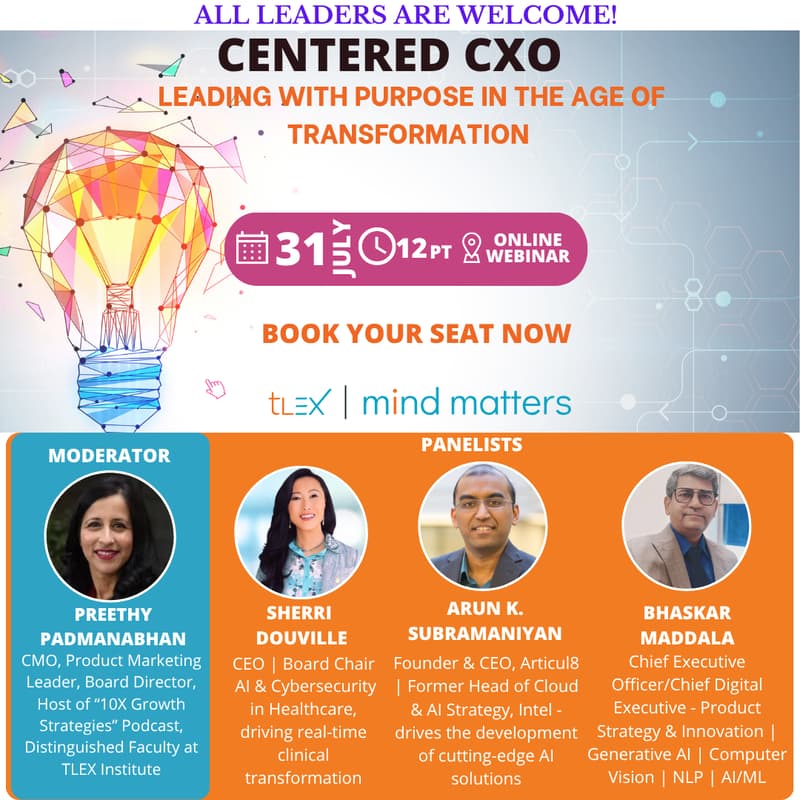 Cover Image for Webinar: The Centered CxO:Leading with Purpose in the Age of Transformation