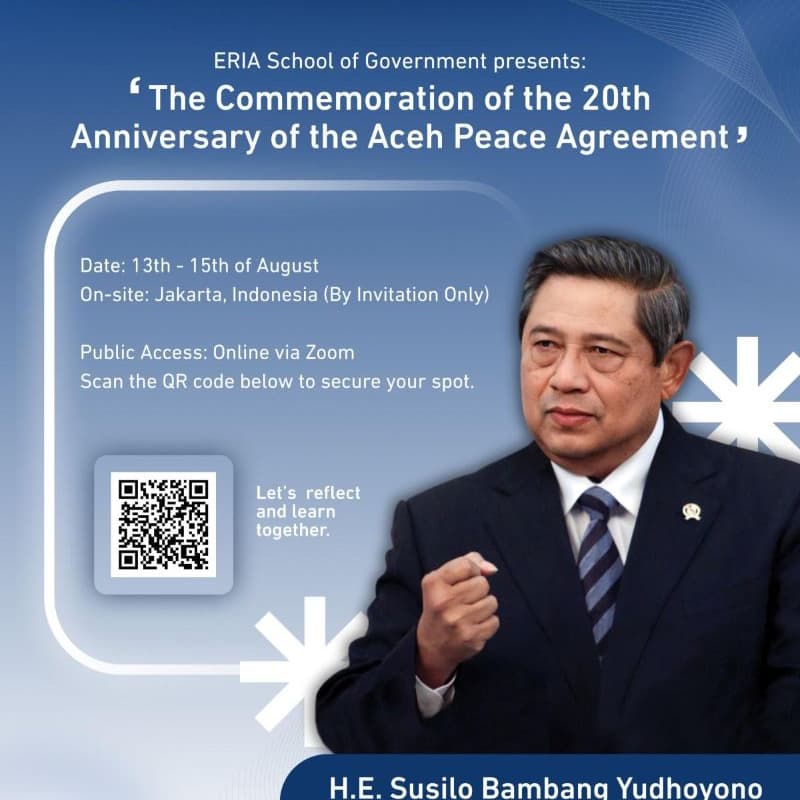 Cover Image for ERIA School of Government: the Commemoration of the 20th Anniversary of Aceh Peace Agreement (In-person Registration only on 14 August 2025)