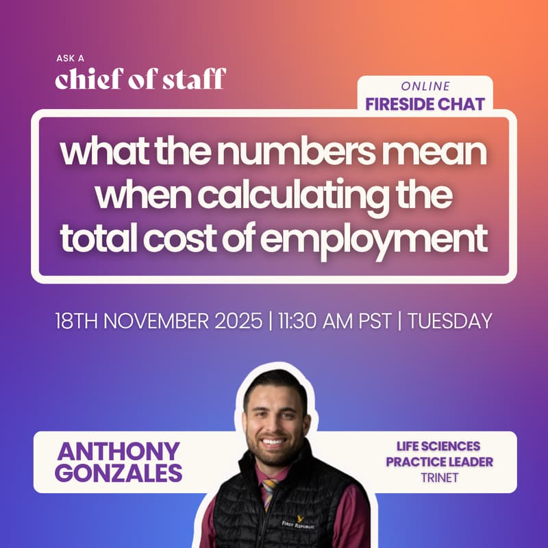 Cover Image for Ask a Chief of Staff: What the Numbers Mean When Calculating the Total Cost of Employment