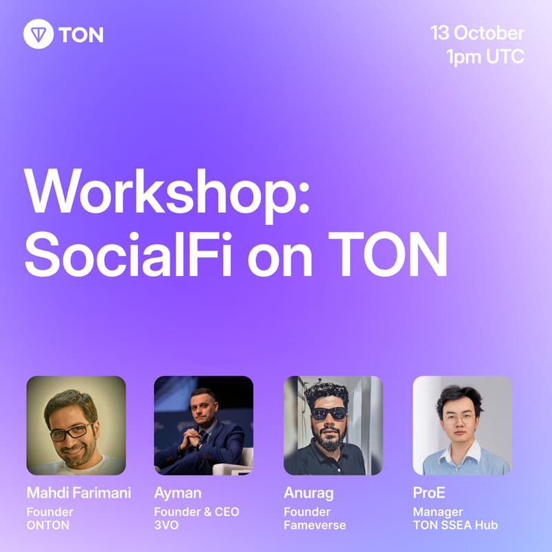 Cover Image for Workshop: SocialFi on TON | SSEA Hub