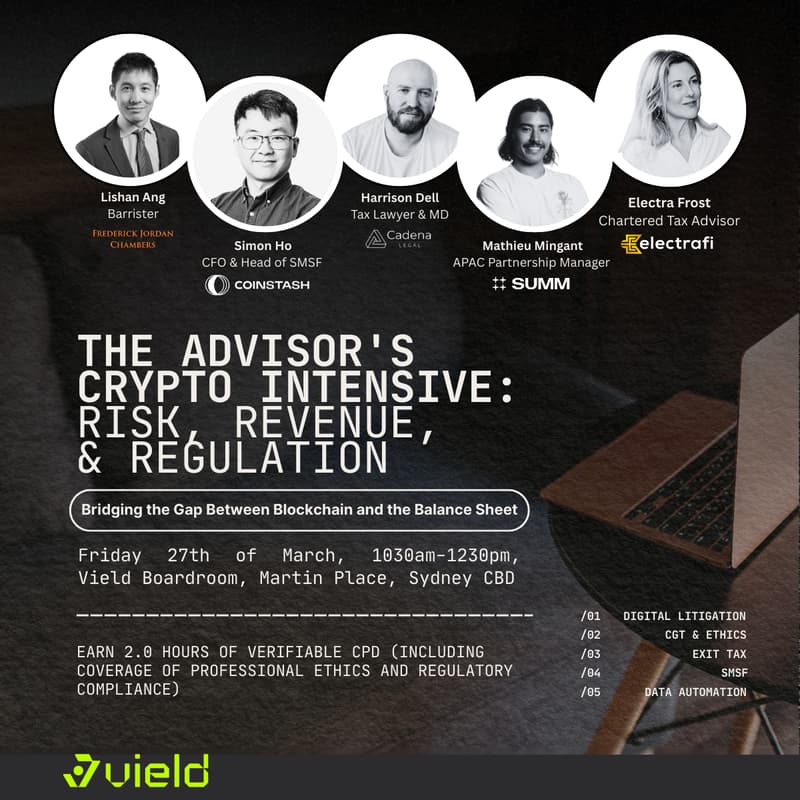 Cover Image for The Advisors Crypto Intensive: Risk, Revenue, and Regulation