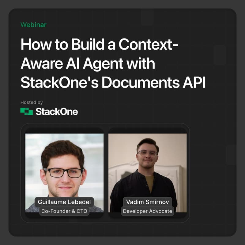 Cover Image for 🤖 Live Demo: How to Build a Context-Aware AI Agent with StackOne's Documents API
