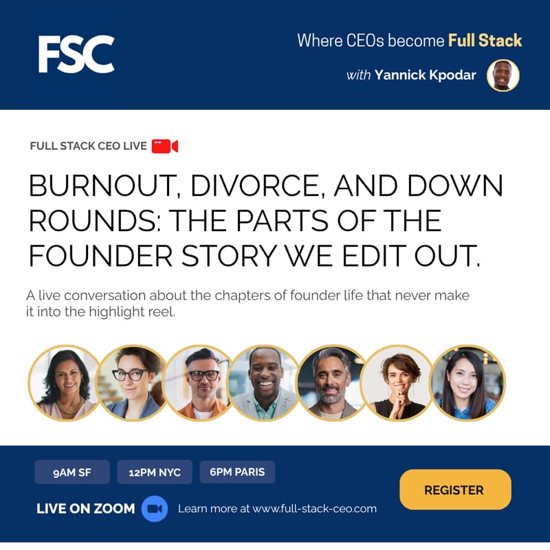 Cover Image for Burnout, Divorce, and Down Rounds: The Parts of the Founder Story We Edit Out.